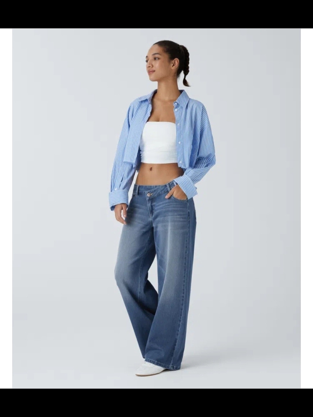 HALARA Wide-Leg Jeans in Medium Blue Wash Size M, New With Tags!